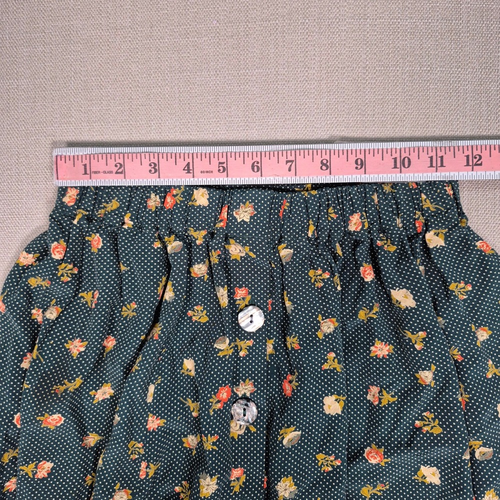 Rexx London New York Floral  Button Front Midi Skirt Dark Green Polka Dot Small - Picture 4 of 6